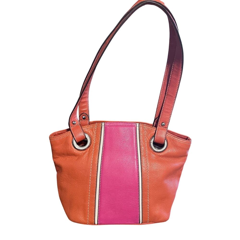 TIGNANELLO Hot Pink/Orange Italian Leather Tote Shoulderbag